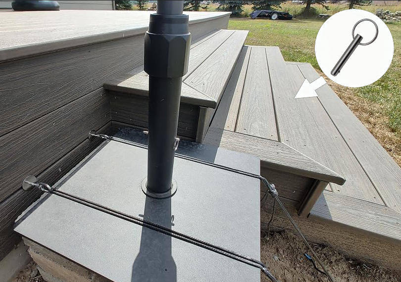 Experience a new level of futuristic patio umbrella design with its quick-release ball-lock pin. This groundbreaking solution perfectly combines one-handed operation with military-grade locking reliability, allowing you to easily customize the shade coverage.
